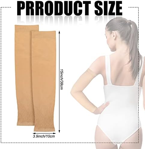 2 Pairs Full Forearm Tattoo Cover Up Compression Sleeves Band Concealer Support UV Arm Sleeves for Women Men (Black, Nude)