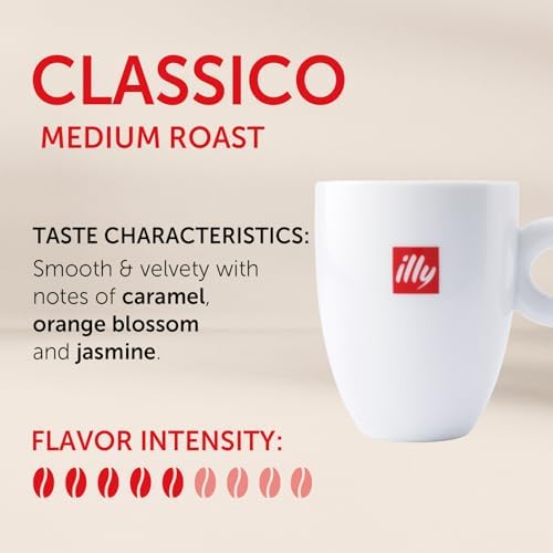 Illy Classico Ground Drip Coffee, Medium Roast, Classic Roast With Notes Of Chocolate & Caramel, 100% Arabica Coffee, No Preservatives, 8.8 Ounce (Pack Of 1)