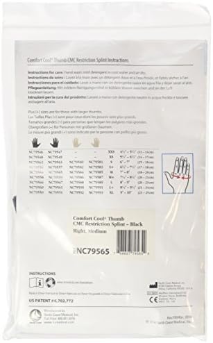 Comfort Cool Thumb CMC Restriction Splint, Provides Direct Support For The Thumb CMC Joint While Allowing Full Finger Function, Right Hand, Medium