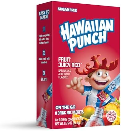Hawaiian Punch Powder Drink Mix – Sugar Free & Delicious, Excellent source of Vitamin C (Fruit Juicy Red, 96 Sticks)