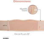 AZMED Maternity Belt Back Support - Adjustable Abdominal Binder for Pregnancy - Belly Band for Pelvic, Waist & Lower Back Comfort - Fits Up to 46 Inches - Beige