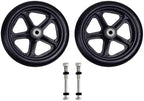 2Pcs 6/7/8in Heavy Duty Wheelchair Front Caster Flexible Solid Tire Wheel(Black,7 inches)