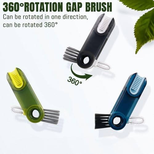 OxiTa 3 in 1 Cup Lid Gap Cleaning Brush Set (3Pcs), Multifunctional Insulation Bottle Cleaning Tools, Multipurpose Bottle Gap Cleaner Brush, Water Bottle Cleaner Brush,Home Kitchen Cleaning Tools