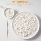 Kasvan White Mix Sugar Sprinkles - Edible Candy Pearls with 4-Claw Sprinkle Pen,118g/4.16 Oz, Gift Box Pack, Baking Cake Decorations, Ice Cream Toppings and Cookie Decorating, Wedding Party Chirstmas Supplies
