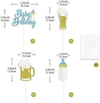 24 Pcs Glitter Cupcake Toppers - Baby Bottle & Beer Mug Cupcake Picks - Gender Reveal Decorations - Celebrating Baby Shower & Birthday Party Supplies (Blue)