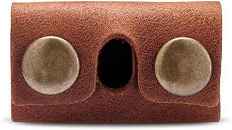 Safety Razor Head Protecting Leather Cover, Genuine Cowhide Leather Double Edge Safety Razor Case Accessories for Travel, Butterfly Razor Case (Cognac)