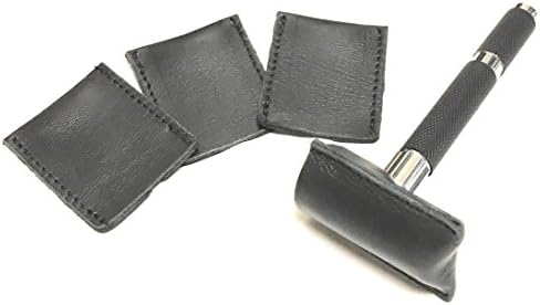 G.B.S Durable and Double Edge Leather Razor Head Sleeve, Protective Sheath Case, Pack of 3