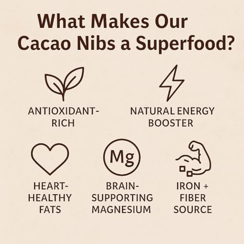 Organic Cacao Nibs Medium Roast 5kg (11 lbs) Premium Raw Cocoa Bean Pieces Rich Chocolate Flavor Vegan, Non-GMO, No Sugar Added Perfect for Smoothies, Baking & Healthy Snacks