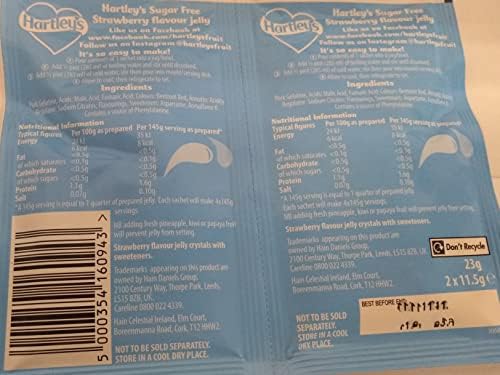 Hartleys Sugar Free Strawberry Flavour Jelly 12 x twin 23gm