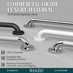 WingIts WGB5SSPE18 STANDARD Series 18-Inch Length x 1.25-Inch Diameter Satin Peened Stainless Steel Grab Bar