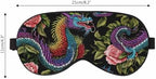 Dragons Flowers Peonies Sleep Mask Classical Asian Chinese Dragon Men Women Sleep Mask with Adjustable Strap Eye Cover Eye Shade for Travel, Nap,Meditation