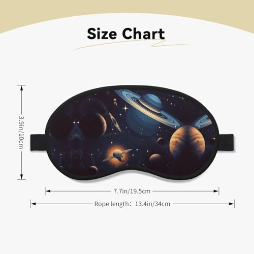 Outer Space Eye Mask for Sleeping Soft Satin Sleep Shade Cover Blindfold with Elastic Strap Travel Nap Blackout Eye Shade Cover for Women Men