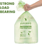 SUPERBIO 13 Gallon Compostable Kitchen Waste Bags, 50 Count, 1 Pack, Flat top Food Scrap bags, Certified by BPI and OK compost INDUSTRIAL, 49.2L, 0.87 Mil