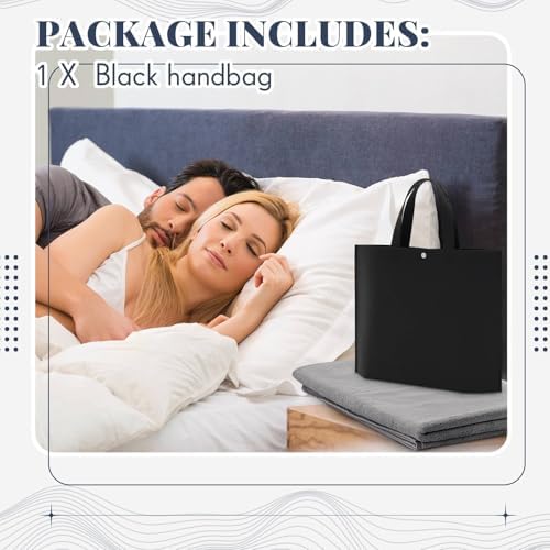 Fanfanwin 1 Sets Waterproof Mat 27.56 x 27.56 Inch, Reusable Gray Blanket with Black Tote Bag, Quiet & Easy Pad for Multi Functional Bed Sheet