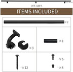 10FT Handrails for Indoor Stairs,Deck,Slope,Modern Aluminum Handrail Set, Wall Mounted, with Zink-Alloy Brackets Aluminium Railing System,Rust Free. (Matte Black, 10 FT)