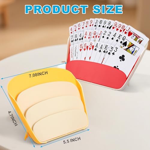 2PCS Card Holders for Playing Cards,3-Layer Foldable & Hands-Free Portable Tabletop Stand for Poker, UNO, Canasta, Card Games, Perfect for Family Game Nights, Kids, Seniors & Parties