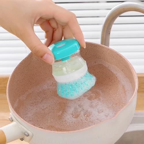 1PC Press Type Kitchen Cleaning Brush with Soap Dispenser Liquid Filling Dishwashing Brush Home Cleaning Tool