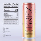 BRĒZ ELEVATE Cordyceps Mushroom Drink, Non-Infused Uplifting Tonic with Cordyceps, Guayusa, Maca & Ginseng, Vegan Adaptogen Drink for Focus, Drive & Mental Clarity, Strawberry Mango, 12 fl oz, 8 Pack