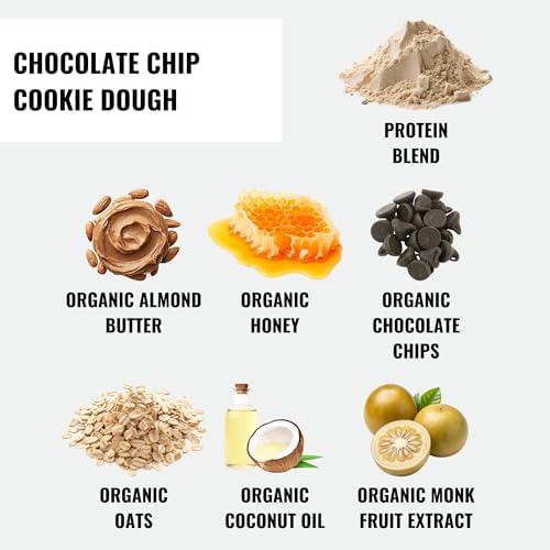 Fuel 4 Ever Protein Bites Chocolate Chip Cookie Dough | 8 G Protein Each | Certified Organic | 10 Individually Wrapped Bites
