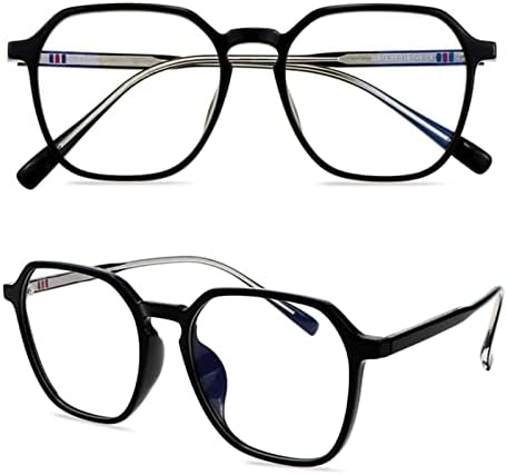 Oversized Fashion Reading Glasses Blue Light Blocking for Men Women, TR Spring Hinge Reader Anti Eyestrain (Color : Black, Size : 2.5+)