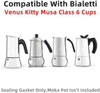 [UPGRADED] Sealing Gasket for Bialetti New Venus Induction 6 Cups (7.9Oz 235ML) Stovetop Espresso Maker - 6 PCS Silicone Seal Ring for Venus Kitty Musa Class Stainless Steel Stovetop Coffee Maker Pots