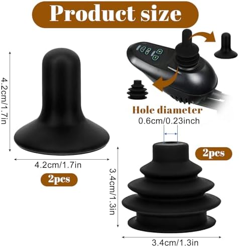 2 Sets Controller Knob and Gaiter for Electric Wheelchair, Universal Silicone Wheelchair Joystick Cover for Mobility Scooters, Joystick Button Cover Electric Wheelchairs Accessories(Black