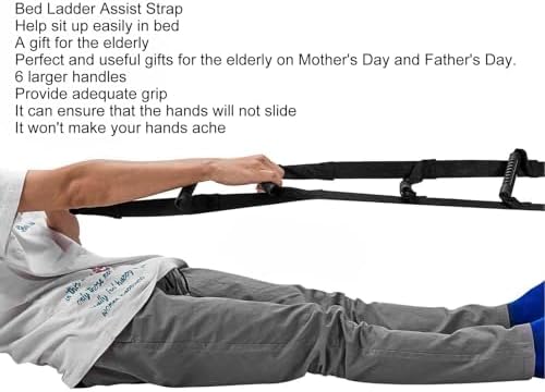 JEOZBM Bed Ladder Straps, Bed Ladder Assist Device, Pull up Helper and Sit up Helper with Handles, Assistive Bedside Straps for Elderly Senior Injury Patient Pregnant