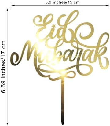 Eid Mubarak Cake Toppers Cake Decorations Acrylic Umrah Mubarak Cake Topper Muslim Islam Cupcake Toppers Cake Decor Eid Decorations Moon Cake Topper Cake Decoration Ramadan Decorations Party Supplies
