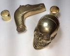 Hours & Skull Handle Victorian Walking Cane-Walking Stick Solid & Brass