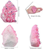 SUNYIK Pink AB Titanium Coated Rock Quartz Cluster Irregular Crystal Geode Stone Specimen Decor for Home Office Meditation, 2.1-4.1"