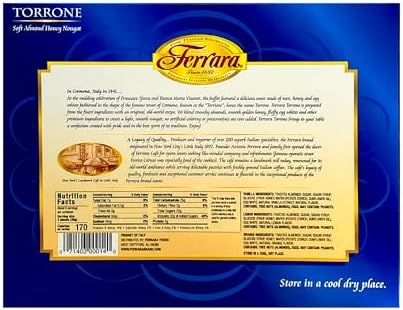 Torrone Nougat Candy, 18 Assorted Pieces (Ferrara) NET WT 7.62 216g