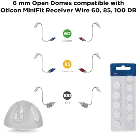 Oticon Replacement Domes for MiniRite Hearing Aids (6mm Open)