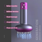 Electric Meridian Brush Massage, 9 Level Adjustable Massager for Targeted Pain Relief, Knots, Aches, Muscle Soreness, Circulation & Tighter Skin, Purple