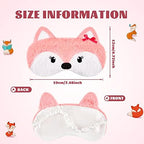 Haysandy 3 Pieces Sleep Mask for Kids Girls Cute Cat Sleeping Eye Cover Soft Mask Comfortable Funny Animal Night Eye Blindfold Cover for Kids Girls Women Home Travel(Fox)