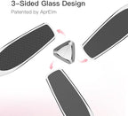 3-Sided Nano Glass Foot File, 3-in-1 Coarse/Medium/Fine Foot Callus Remover, Professional Callus Remover for Feet Hard Skin Smooth Polishing (White)