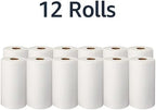 AmazonCommercial 2-Ply White Adapt-a-Size Kitchen Paper Towels, Absorbent, Thick, Individually Wrapped, 140 Towels per Roll (12 Rolls), 1,680 Sheets Total