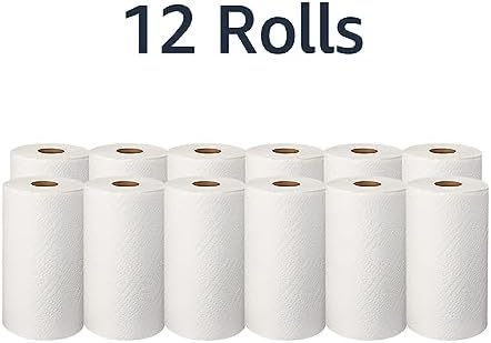 AmazonCommercial 2-Ply White Adapt-a-Size Kitchen Paper Towels, Absorbent, Thick, Individually Wrapped, 140 Towels per Roll (12 Rolls), 1,680 Sheets Total