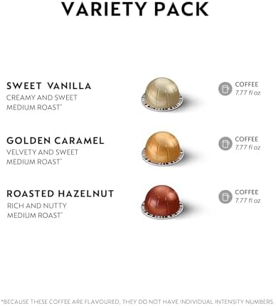Nespresso Capsules Vertuo, Barista Flavored Pack, Medium Roast Coffee, 30 Count Coffee Pods, Brews 7.8oz.