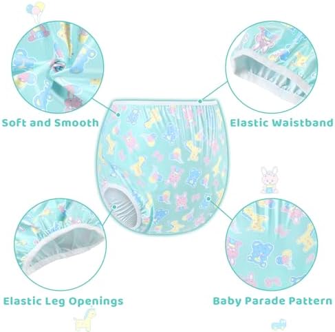 Littleforbig Washable Reusable Waterproof Adult Plastic Pants Pull Up Diaper Cover - Full Print Baby Parade S