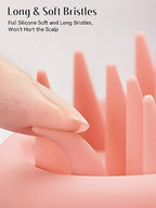 HEETA Scalp Massager Hair Growth, Scalp Scrubber with Soft Bristles, Integrated Silicone Design, Exfoliator for Dandruff Removal & Relaxation, Shampoo Brush Fit Wet Dry Hair Use, Light Pink