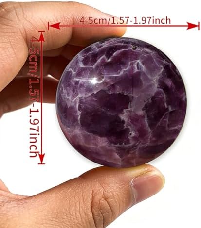 AierCrystal Natural Stone Crystal Sphere Feng Shui Home Decoration Ball Positive Energy Scrying Orb for Meditation Tool for Spiritual Space Purification Globe(Diameter4-5cm Amethyst Sphere)
