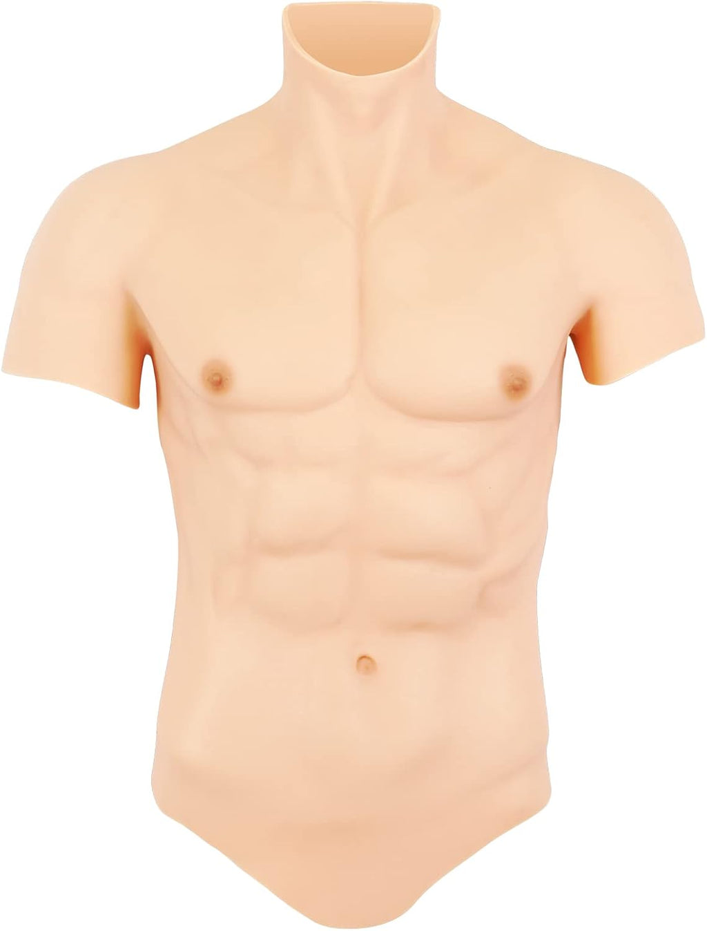 Silicone Muscle Chest Realistic Fake Muscle Male Chest Half Body Suit for Cosplay Halloween Props