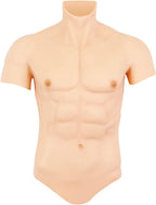 Silicone Muscle Chest Realistic Fake Muscle Male Chest Half Body Suit for Cosplay Halloween Props