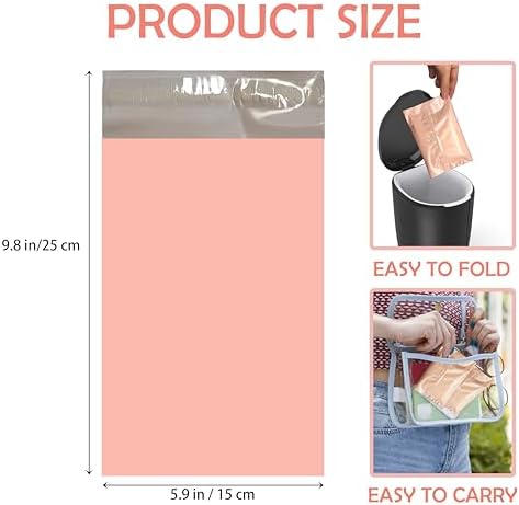 Disposable Sanitary Bags, 300 Pcs Sanitary Napkin Disposal Bag with Self-sealing Seals, Personal Sanitary Disposal Bags for Period, Feminine Hygiene, Personal or Pet Waste, 10" x 6", Pink