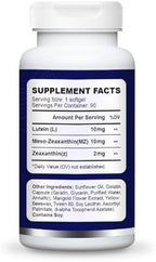 Eye Supplement - Lutein 10mg, Meso-Zeaxanthin 10mg, Zeaxanthin 2mg - Eye Vitamins Supports Vision, Blue Light Protection & Macular Health - Natural Antioxidant Formula | 90 Softgels