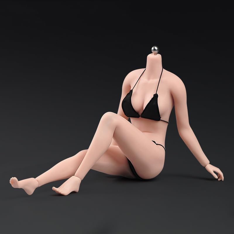 Fremego 1/6 Scale Female Body,12inch Asian Girl Type Seamless Figure Body Super Flexible Large Bust Miniature Action Figure Collectible (Normal Skin AB003S)
