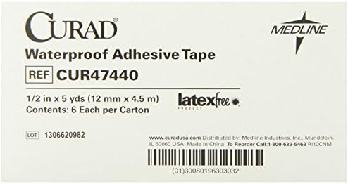 Curad Waterproof Adhesive Tape, 1/2 In. x 5 Yds., 6 Rolls