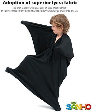 SANHO Dynamic Movement Sensory Sock Body Sock,Medium,6-9 years old, 47''HX27''W, Good for Height:41"-51",Black