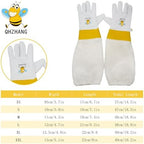 Beekeeping Gloves for Women & Men - Sting-Proof Goatskin Leather Gloves, Durable & Comfortable Fit with 3-Layer Sleeve, Elastic Cuff - Professional Beekeeping Protection (XXL)