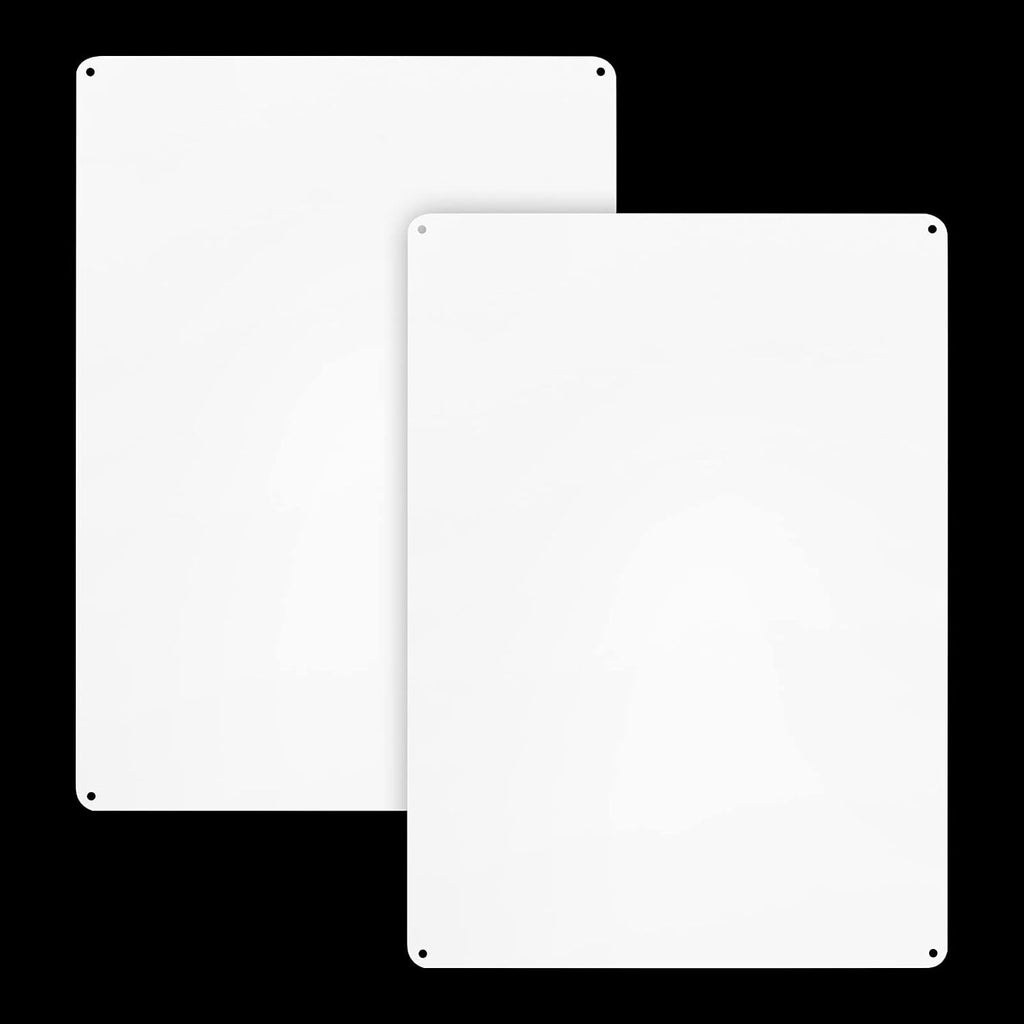 2-Pack White Blank Sign, 14"x 10" Plastic